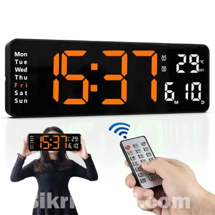 Digital Wall Clock Mounted Remote Control